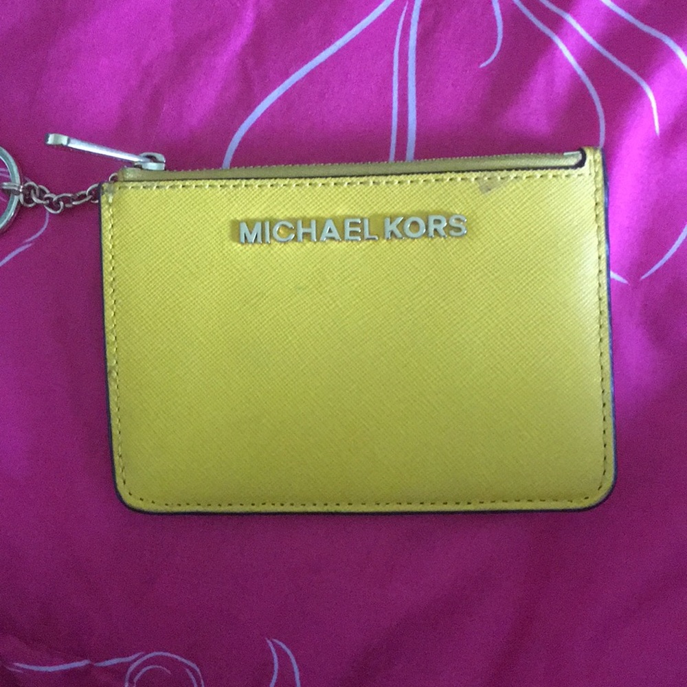 Michael kors small yellow wallet